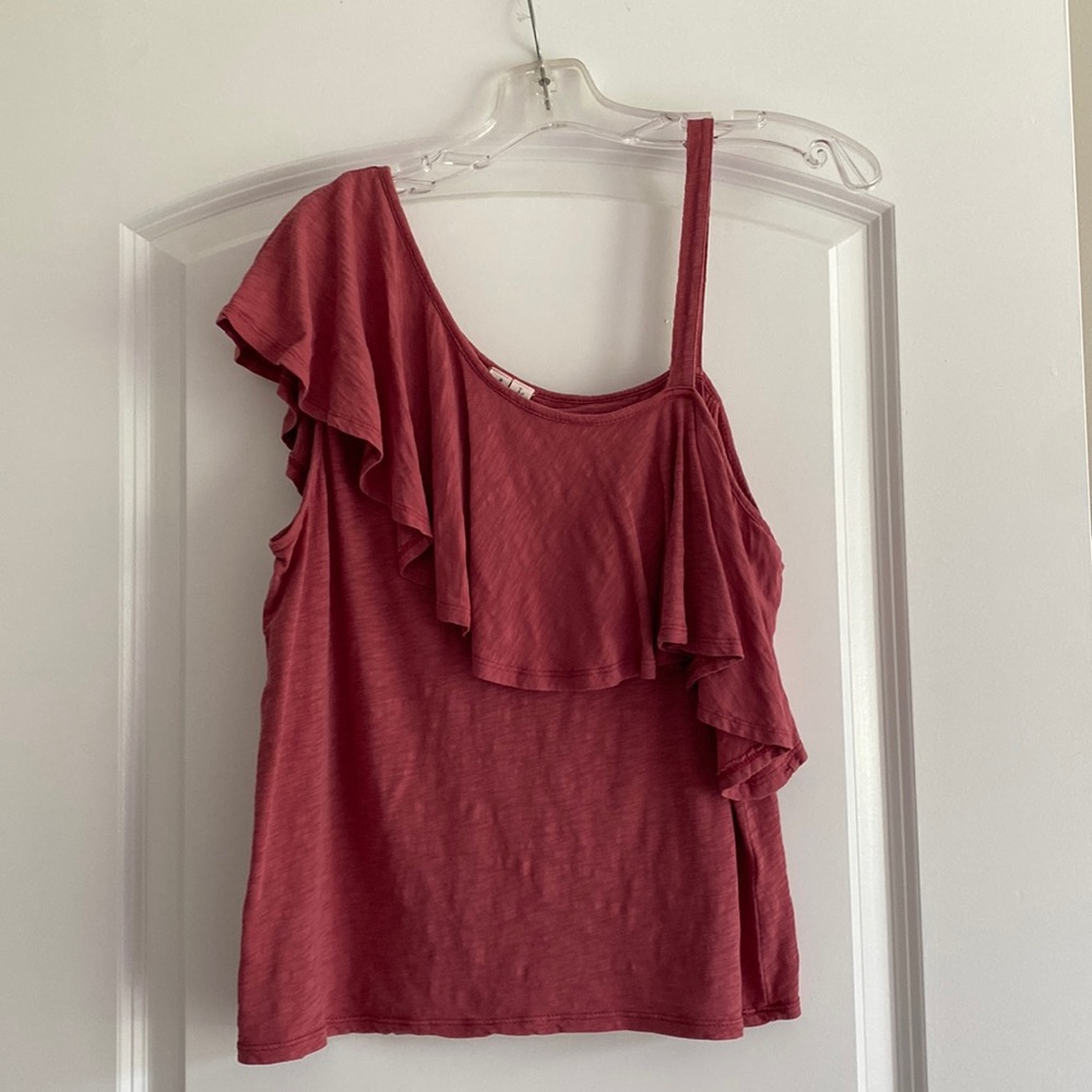 Mauvish rust off shoulder top size large